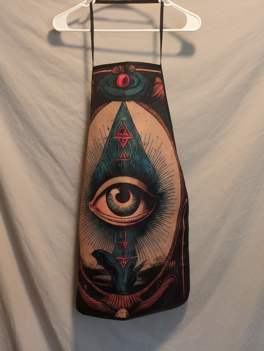 Mystic Eye Home Art Apron in Teal and Black